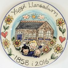 Yysgol Llansadwrn anniversary personalised plate gift