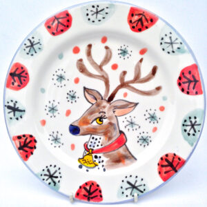 Kate Glanville Reindeer Christmas Plate Gift