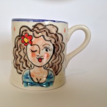 Winking Girl Mug