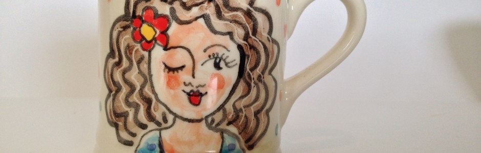 Winking Girl Mug