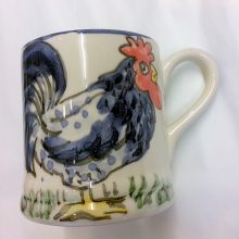 Hand painted blue hen mug
