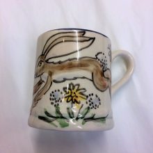 Hand painted hare mug
